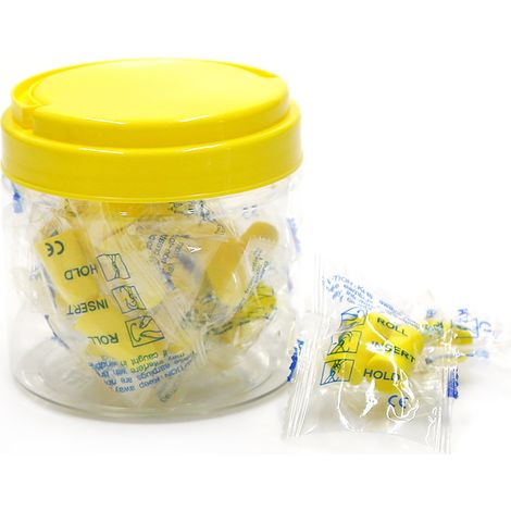 Ortviai Bouchons d’oreilles en mousse souple – 30 paires, jaunes, pour sommeil et concentration