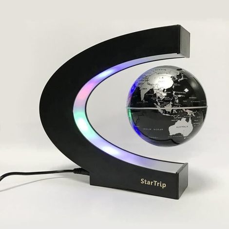 Créatif Globe Terrestre Lumineux Flottant Magnétique Levitation Globe Lamp avec Lumières LED et Base en Forme C pour Décorat (1/2)