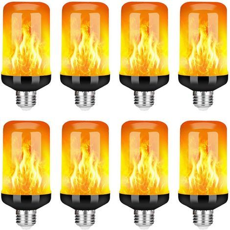 Ampoule LED effet flamme 8X E27, ampoule décorative à effet flamme réaliste, lampe de décoration festive, noir-B (1/5)
