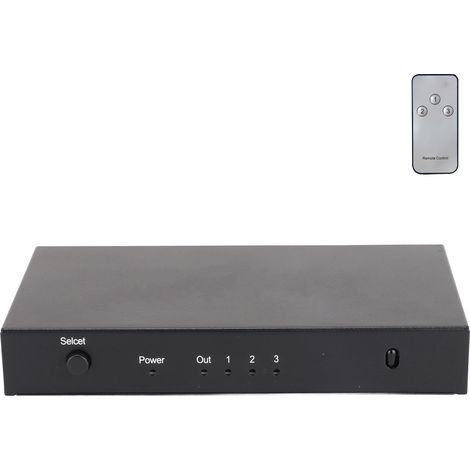 Commutateur d'interface multimédia HD 3 entrées 1 sortie, répartiteur vidéo 3D 4K HD pour PS3 et ordinateur portable, prise 100-240 VEU (1/5)
