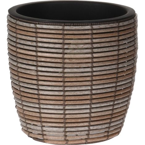 Rebecca Mobili Polyrattan Pflanzkiste Kleine Blumenkiste Braun für Drinnen Außenbereich