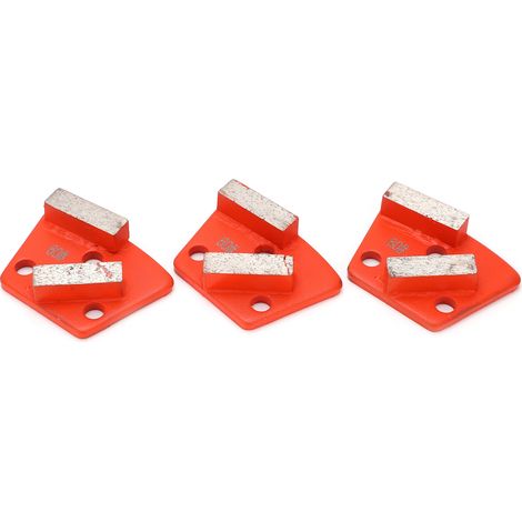 Lot de 3 disques diamantés pour meulage, trapézoïdaux, pour béton, à 2 dents longues, couleur mandarine, n° 60 (1/5)