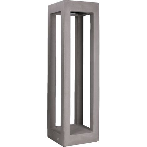 Forlight Box - Baliza Exterior LED para Jardín y Terraza de Cemento Natural de 70cm Alto. Luz LED Blanco Neutro de 4000K con Potencia de 5.8W y 115lm. Impermeable para Exterior IP65