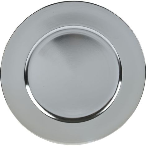 Dekoteller silberfarben Ø 33 cm - Kunststoff (1/2)