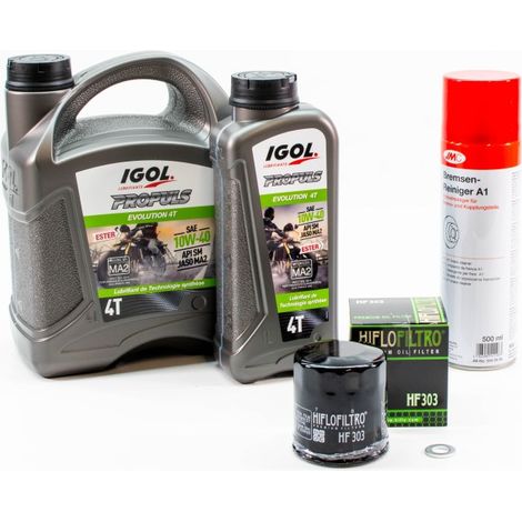Kit Entretien Vidange pour KAWASAKI ZZR 1400 de 2006 à 2020 - IGOL PROPULS EVOLUTION 10W40 5L
