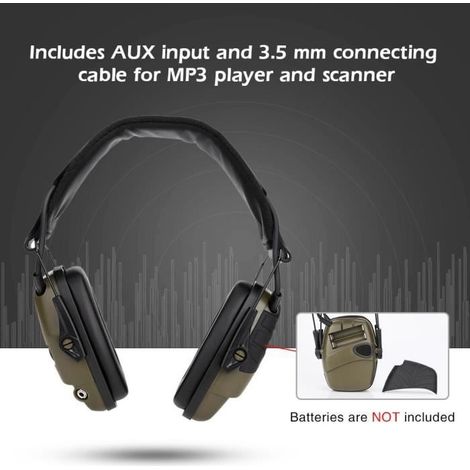 Sport Amplification sonore Prise de vue électronique Casque anti-bruit Chasse Casque anti-bruit ArmyGreen-KOE (1/3)