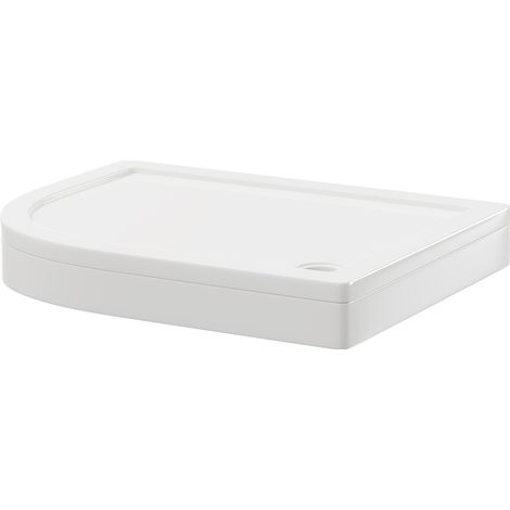 Pearlstone 1000mm x 800mm x 40mm Left Hand Offset Quadrant Shower Tray and Plinth (1/5)