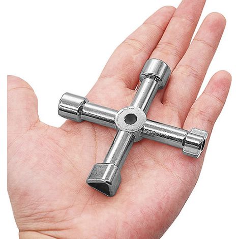 Clé universelle pour armoire électrique, clé utilitaire en croix multifonction pour plombier, électricien (1/3)