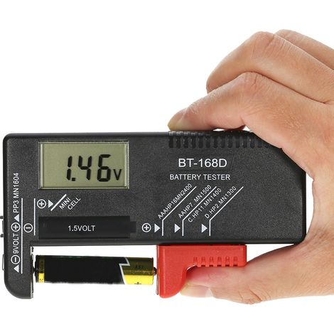 Testeur de tension universel pour piles boutons AA/AAA/C/D/9V/1,5V avec affichage numérique (1/2)