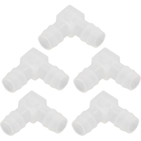 10 Stück Kunststoff-Schlauchverbinder 90°-Winkelbogen PP, ungiftig, geruchlos, L-Rohrverbinder für Aquarium und Labor, 16 mm / 0,63 Zoll (1/5)