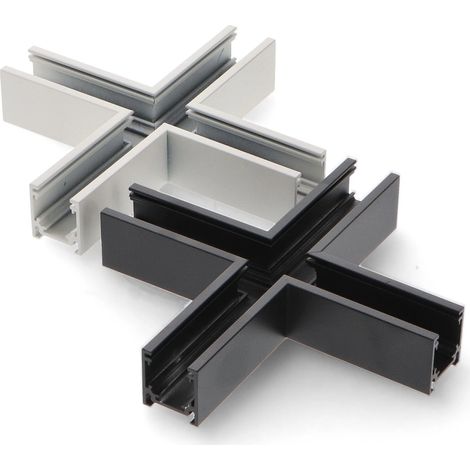 IluminaShop - Union En X Horizontal Negro Para Carril Magnetico Serie Detail (1/4)