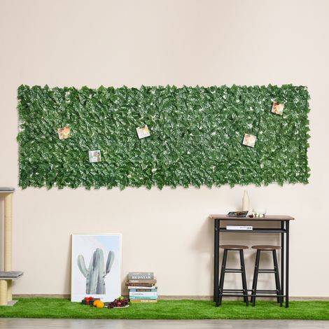Rouleau de haie artificielle 3 x 1 m, brise-vue en lierre artificiel pour balcon extérieur (1/5)