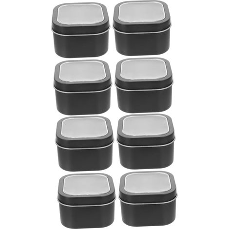 Résistantes à L'usure Chutes Boîtes Carrées Lot de 4 en Fer-blanc Noires et Fenêtre Transparente pour Rangement de Présents et Bonbons Bonbons (1/5)