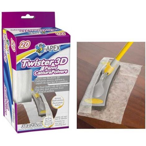 Paños de cepillo Twister Neutro, paquete de 20 unidades, 10177 Apex