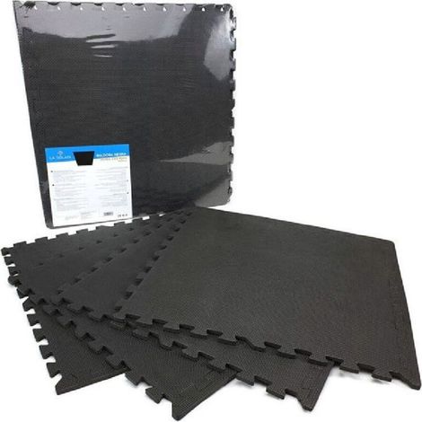 Vtizikl Set 4 Pezzi Piastrella Eva Colore Nero 60 X 60 Cm Tappeto Puzzle Multiuso 194701 -