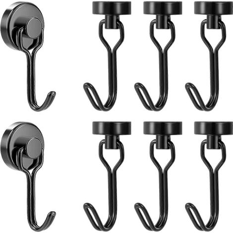 Lot de 8 crochets magnétiques pour réfrigérateur et cuisine, crochets magnétiques robustes pour vêtements, crochets de camion à forte adhérence, conception durable (1/4)