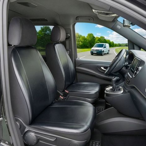 Mercedes-Benz Citan/Citan Mixtro/Citan Tourer (W415) kompatibler Sitzbezug Kunstleder, passgenau für 2 Einzelsitze vorne, robuste Sitzbezüge Transporter/Van anthrazit (1/5)