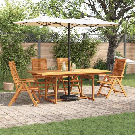 vidaXL Garden Dining Set 5 pcs Brown Solid Acacia Wood (1/5)