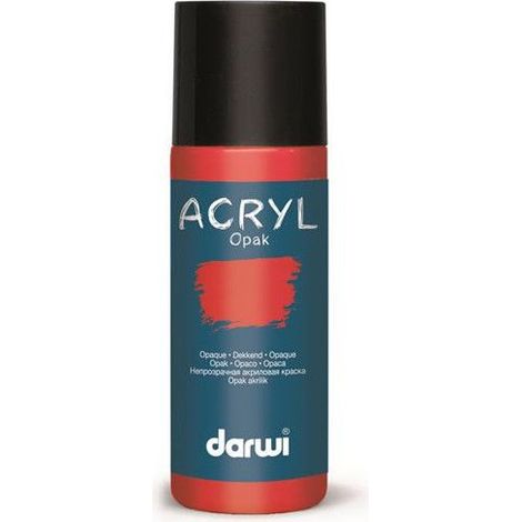 Peinture acrylique - Vermillon - Tous supports - Opaque - Indélébile - Darwi - 80ml (1/2)