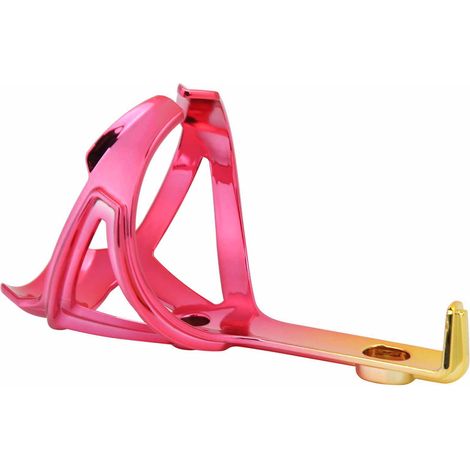 Porte-bidon bicolore pour vélo, fixation sécurisée, accessoire de cyclisme, rouge et or. (1/5)