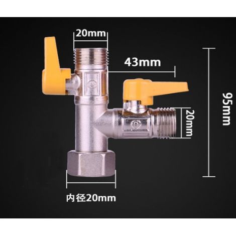 Robinet de toilette 3 voies avec raccord en T et douchette G 1/2 (1 pièce)
