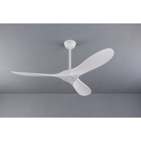 Ventilateur de plafond blanc 52 pouces sans lumière avec télécommande, pales ABS, moteur DC réversible, fonction minuterie, ventilateur de plafond moderne pour intérieur et extérieur pour chambre, sal (1/5)