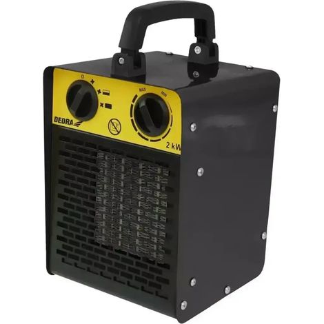 Chauffage céramique PTC 2000 W, radiateur soufflant électrique carré noir, chauffage d’appoint portable avec thermostat réglable pour maison, bureau, garage ou atelier (1/5)