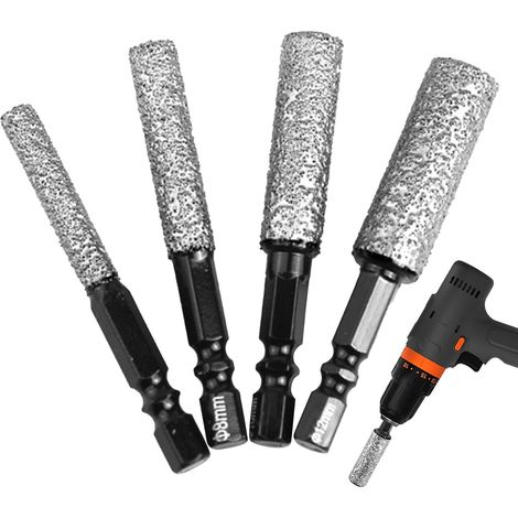 Kit sega a tazza per cemento - Punta per brasatura con gambo esagonale per vetroceramica  Accessorio per foratura per granito, porcellana, metallo, legno, ceramica, impiallacciatura, doccia (1/5)