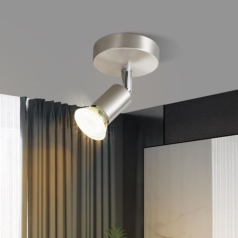 Spot pour miroir de courtoisie à 1 lumières, spot chromé pivotant, spot de plafond intérieur, applique murale réglable avec spot LED, lumière chaude (1/5)
