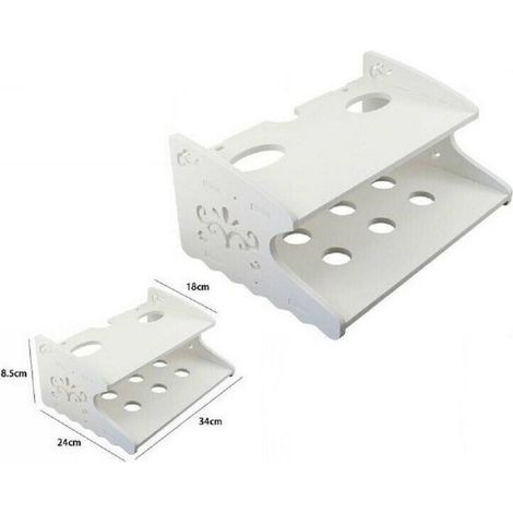 Trade Shop - WEISSES HOLZREGAL 34X24X8,5CM HEIMTEXTILIEN SCHLAFZIMMER SET 2 REGALE 70206 WAND -
