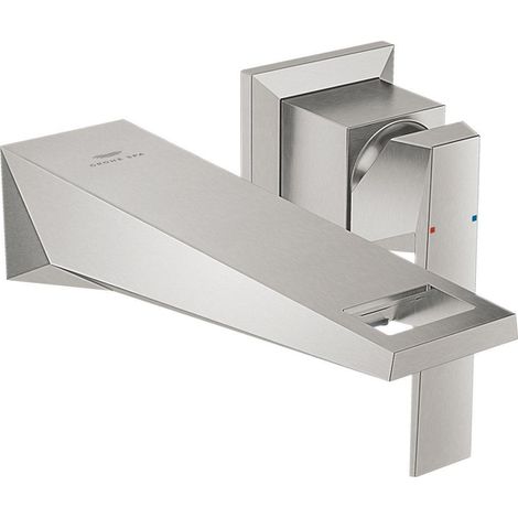 Grohe Allure Brilliant Mitigeur lavabo mural 2 trous Taille M Finition inox brossé infinity, 29402DC0 (1/2)