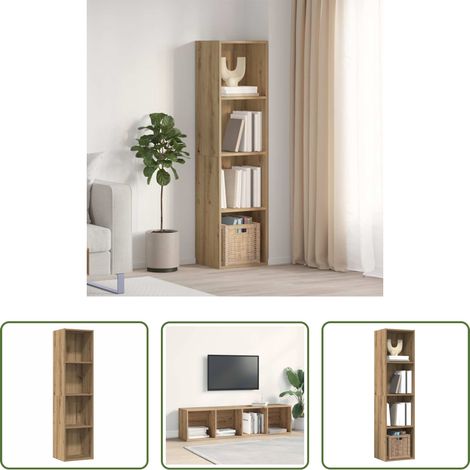Meuble TV - Bibliothèque/Meuble TV vieux bois 36x30x143cm bois d'ingénierie (1/5)