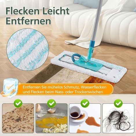 Lot de 10 housses de rechange pour balais à franges Leifheit Profi XL Micro Duo / Profi XL Cotton Plus, élimine rapidement les taches, housse de rechange efficace (1/3)