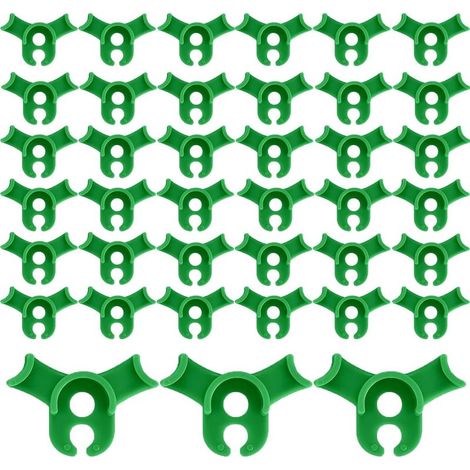 50 Pièces Clips d'entraînement pour Plantes, Clips en Plastique, Clips Lst pour Soutien de Tige de Plantes à Faible Stress, Angle de 90 degrés (Vert) (1/4)