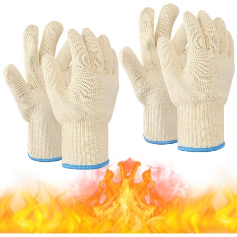CCYKXA Gant Anti Brulure Cuisine Gant Four Anti Chaleur Gant Barbecue Intérieur et Extérieur Coton Tricoté Épais pour Four Friteuse à Air Haute Température Grill des Plats Chauds Jardinage,Taille uniq
