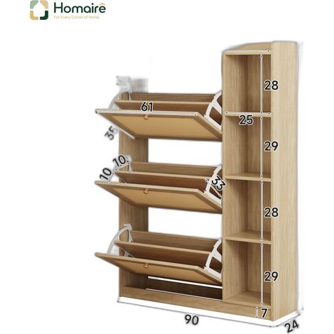 Flur- Garderobenschrank natur aus Polyester 90 x 24 x 130 cm HOMAIRE (1/5)