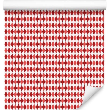Papier peint à motif losanges corail pour salon et chambre 50x1000 cm (1/5)