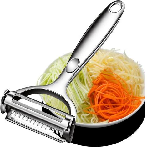 Éplucheur multifonctionnel - Coupe-julienne 2-en-1 - Acier inoxydable - Forme en Y