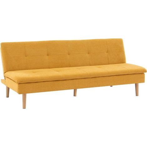 Canapé convertible - 3 places - AGATHE - Tissu Moutarde - 180 x 74 x 72 cm (1/5)