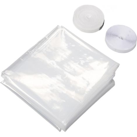 Beyamis Kit de film isolant pour fenêtres contre le froid et la chaleur, adhésif, réutilisable et découpable, transparent, 188 x 200 cm (1/5)