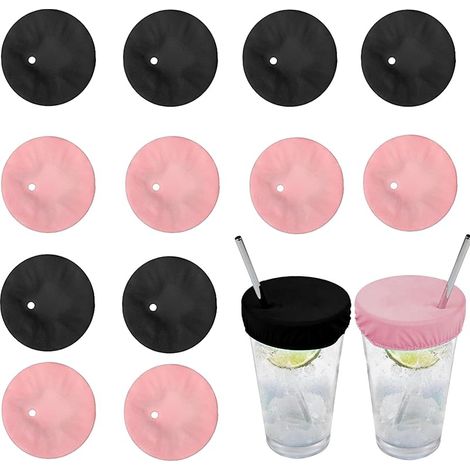 Lot de 12 Cache-Gobelets Anti-Pointes pour Boissons, Protection Anti-Drogue pour Boissons, Réutilisables et Lavables, avec Trou pour Paille, pour L'alcool, Les Filles, Les Femmes, Les Bars, Les (1/5)