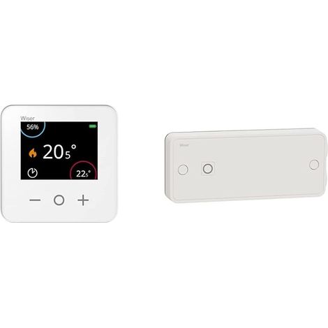 - Wiser - Zigbee Connected Room Thermostat 2.4GHz - CCTFR6400 & - Wiser - Electric Heating Actuator - 16A - Pilot Wire - CCTFR6700