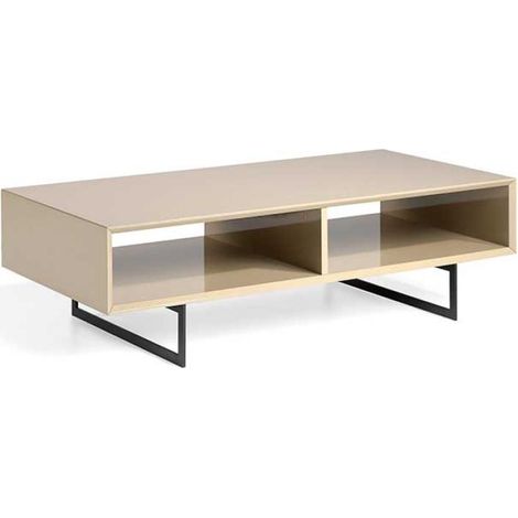 Mesa de centro rectangular en moka alto brillo Mara, 120 x 60 x 35 cm (alto x ancho x alto) (1/3)