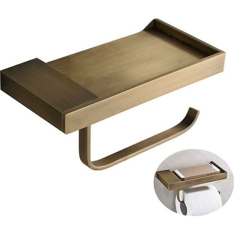 Porte Papier Toilette Laiton, Porte Papier Toilette Vintage, Porte Papier Toilette brun (1/5)