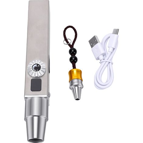 Lampe torche d'évaluation du jade avec bouton rotatif réglable en continu, rechargeable, pour pierres précieuses, 3 sources de lumière (blanc, jaune, 365 nm, violet) et affichage numérique. (1/5)