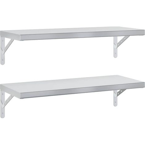 Maison Exclusive - Wandregale 2 Stk. 75x30 cm Silbern Edelstahl