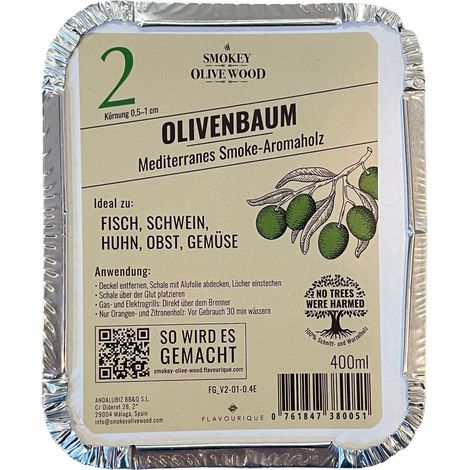 Cippato di ulivo per grigliate e affumicature 400 ml (1/4)