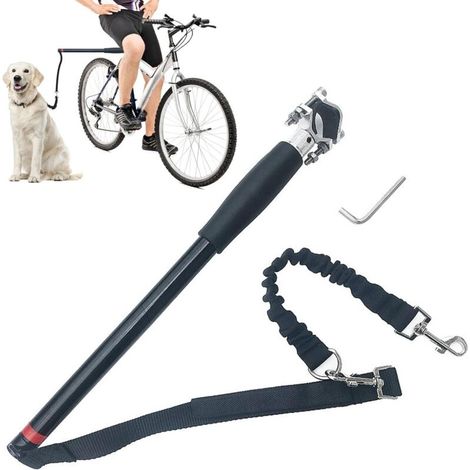 Laisse pour Chien De Vélo, Pet Dog Bicycle Leash, Laisse d'exercice pour Chien Mains Libres, Laisse Rétractable en Acier Inoxydable Installation