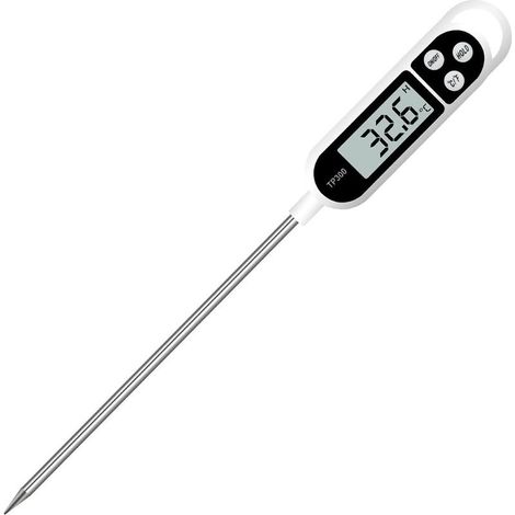 Thermomètre de cuisine numérique – Plage de -50 à 300 °C – Précision ± 0,1 °C – Sonde longue en acier inoxydable pour grill/barbecue (1/5)