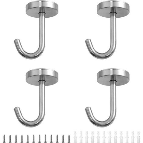 Set mit 4 Edelstahl-Deckenhaken für Pflanzen und Vogelhäuser – Schraubmontage, Wandhaken für Laternen (1/5)